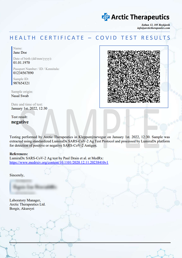 Sample Certificate